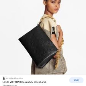 Louis Vuitton Coussin Shoulder Bag MM Black Leather